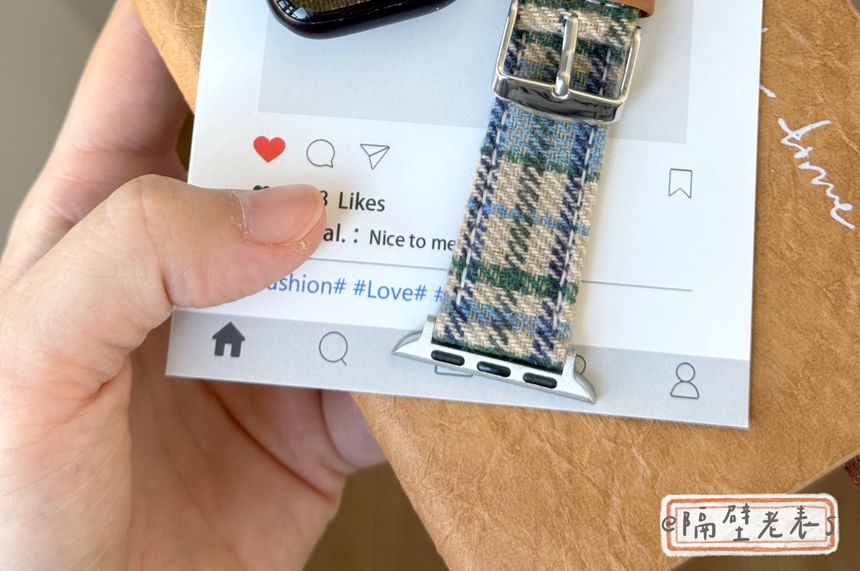 Plaid Band Watch Apple Fabric