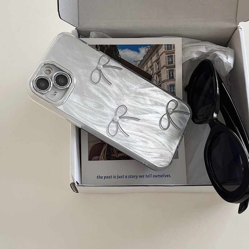 Phone Pearl Bow Case Faux