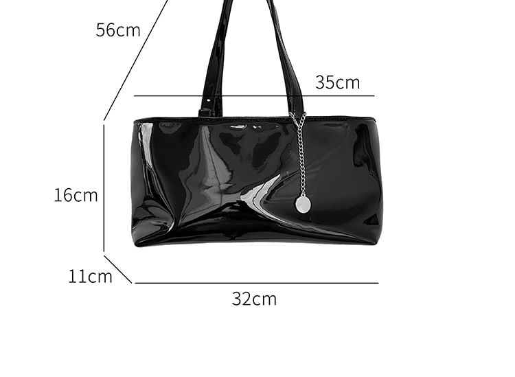 Plain Faux Leather Bag Tote