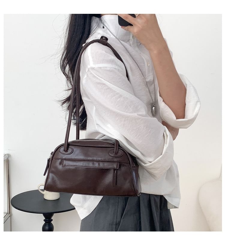 Bowler Faux Leather Plain Bag