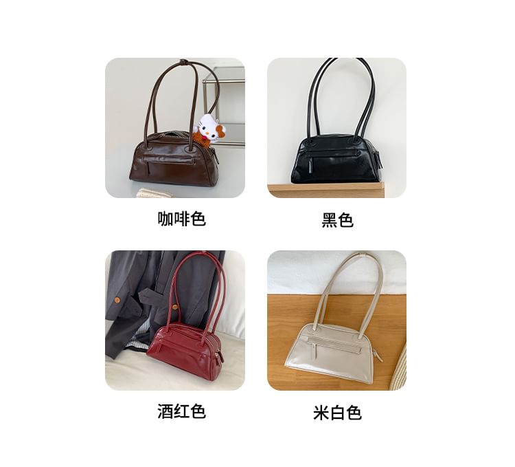 Bowler Faux Leather Plain Bag