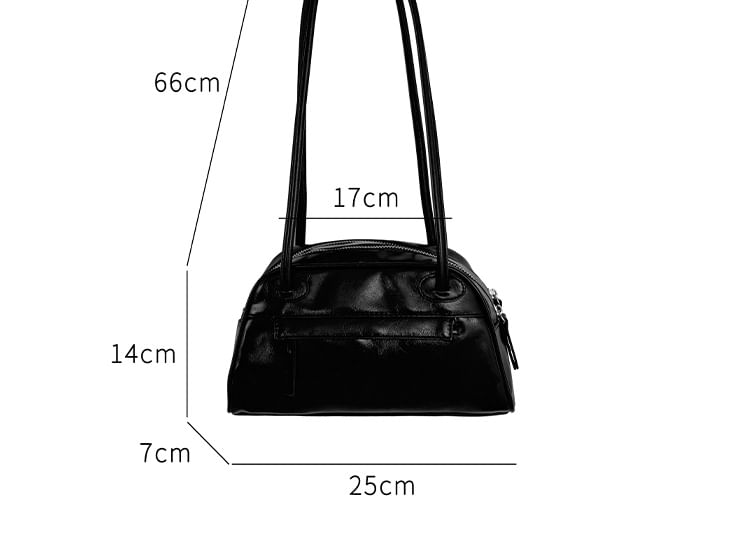 Bowler Faux Leather Plain Bag