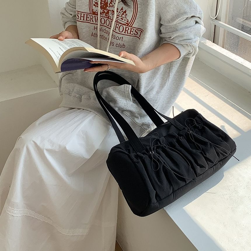 Tote Plain Bag Nylon Bow