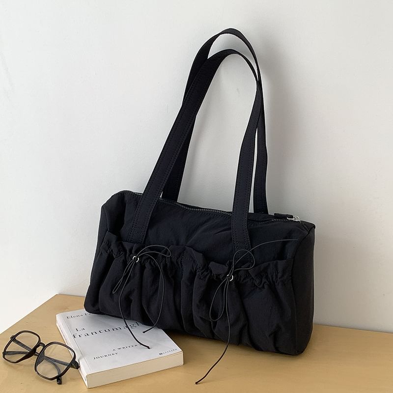 Tote Plain Bag Nylon Bow