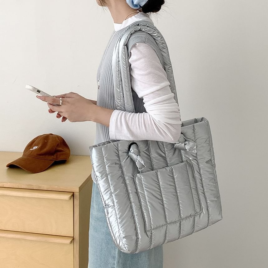 Plain Quilted Tote Bag