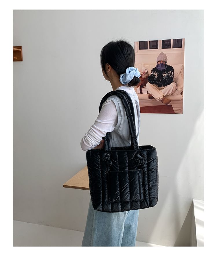 Plain Quilted Tote Bag