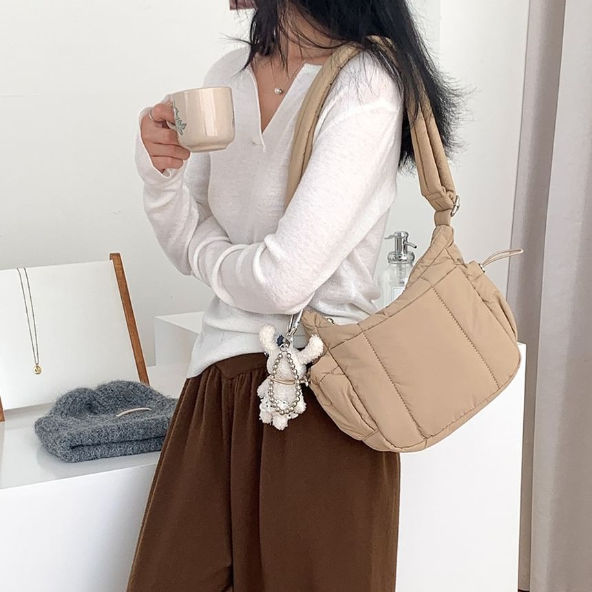 Nylon Bag Crossbody Plain Drawstring Padded