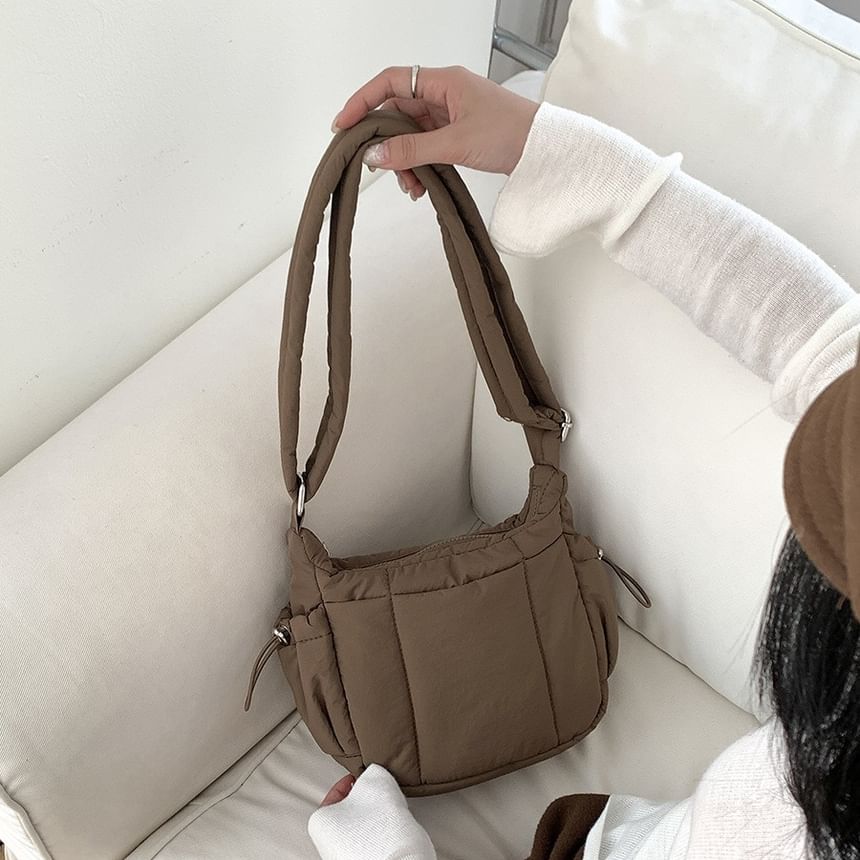 Nylon Bag Crossbody Plain Drawstring Padded