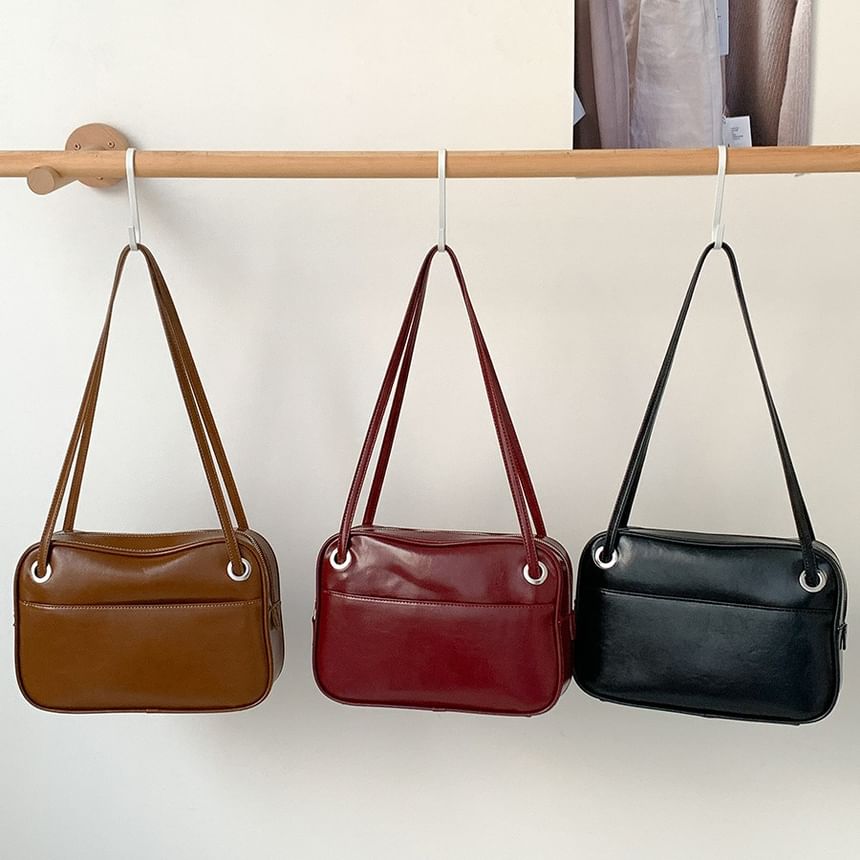 Plain Leather Bag Tote Faux