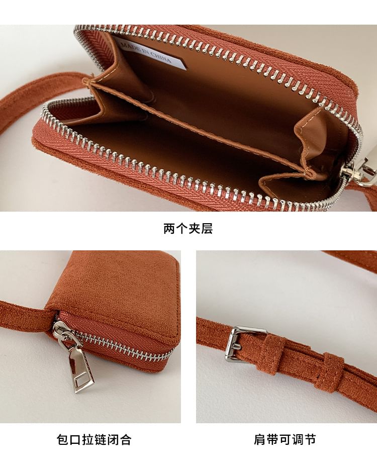 Suede Crossbody Plain Faux Bag