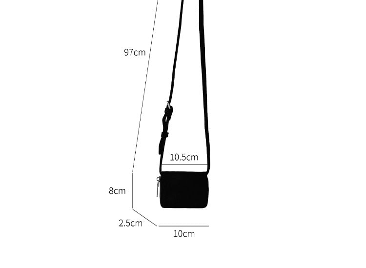 Suede Crossbody Plain Faux Bag