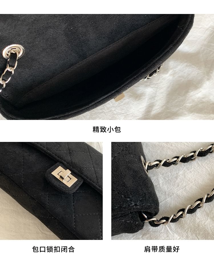 Strap Flap Quilted Chain Bag Crossbody
