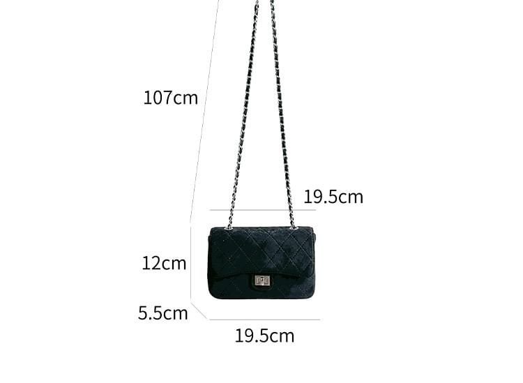 Strap Flap Quilted Chain Bag Crossbody