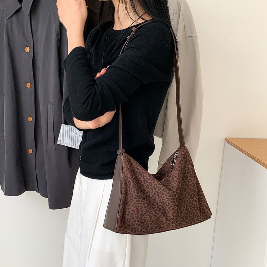 Print Leopard Faux Crossbody Leather Bag