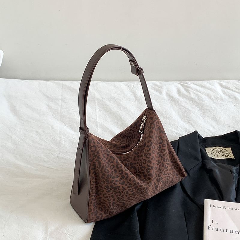 Print Leopard Faux Crossbody Leather Bag