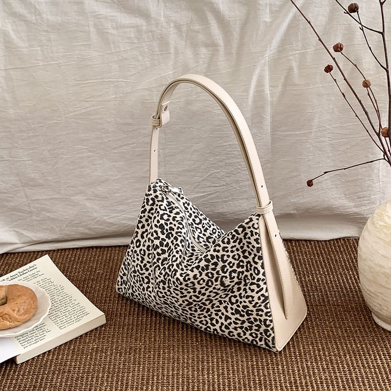 Print Leopard Faux Crossbody Leather Bag