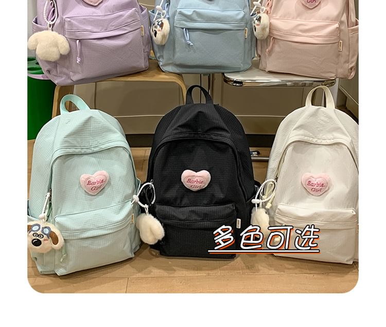 Brooch Backpack Set Plaid / Nylon