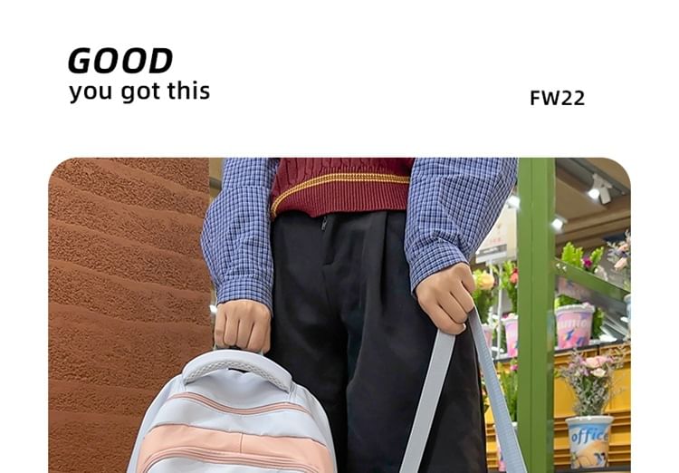 Embroidered Backpack / Tote Nylon Bag Cartoon