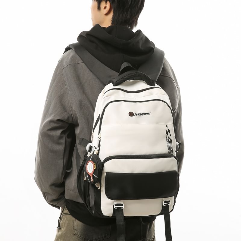 Set: Lettering Coin Purse + Buckled Backpack Nylon