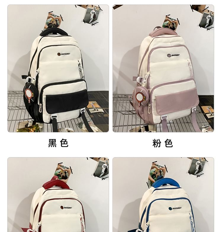 Set: Lettering Coin Purse + Buckled Backpack Nylon