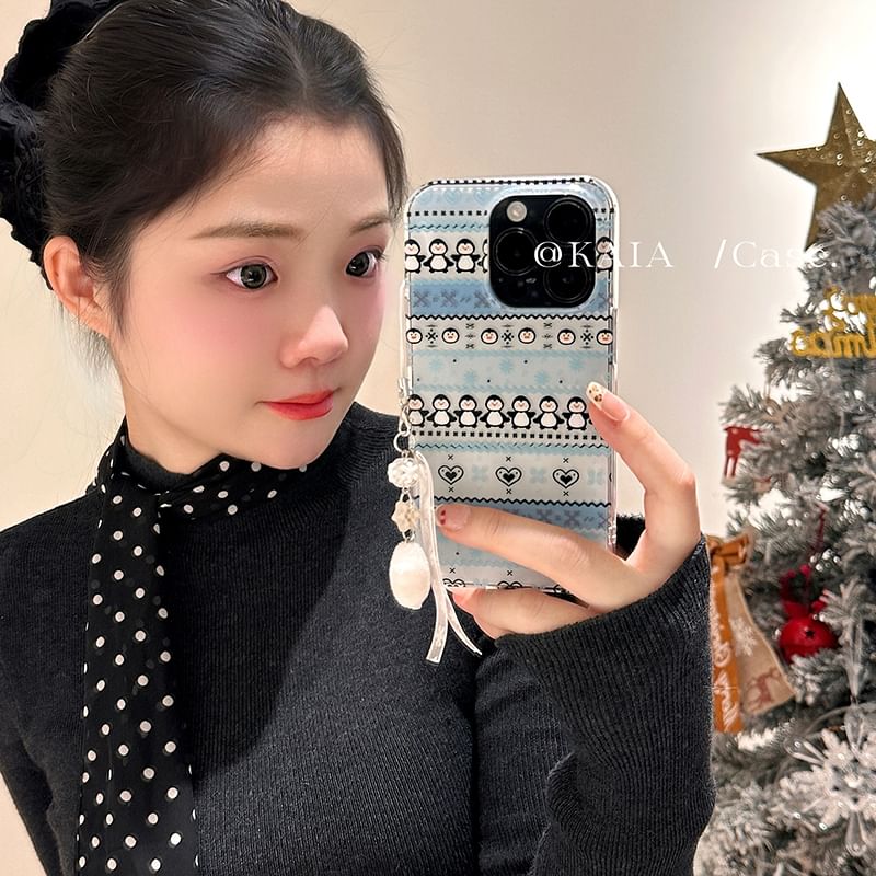 / Case Phone Set Charm Penguin