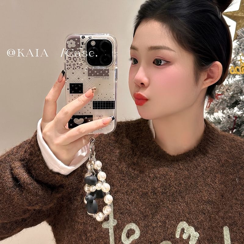 Strap / Case Pearl Faux Panel Phone Set