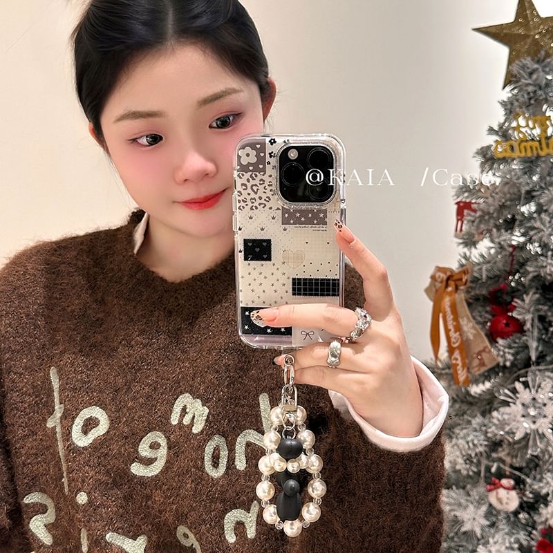 Strap / Case Pearl Faux Panel Phone Set