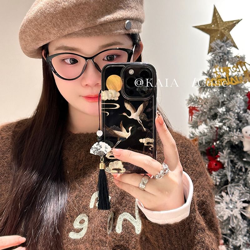 Charm Set Phone Case / Tassel Crane