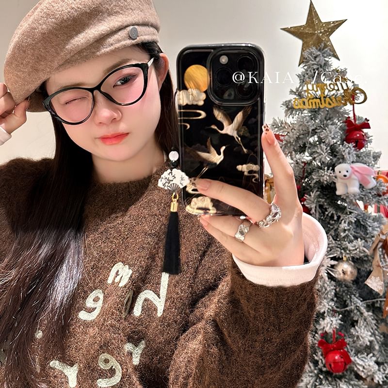 Charm Set Phone Case / Tassel Crane