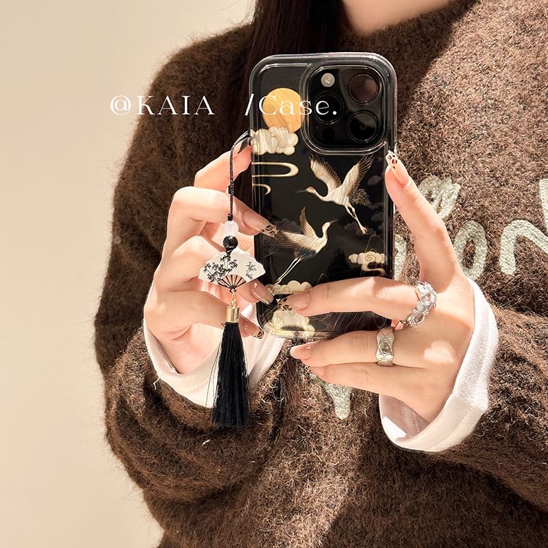 Charm Set Phone Case / Tassel Crane