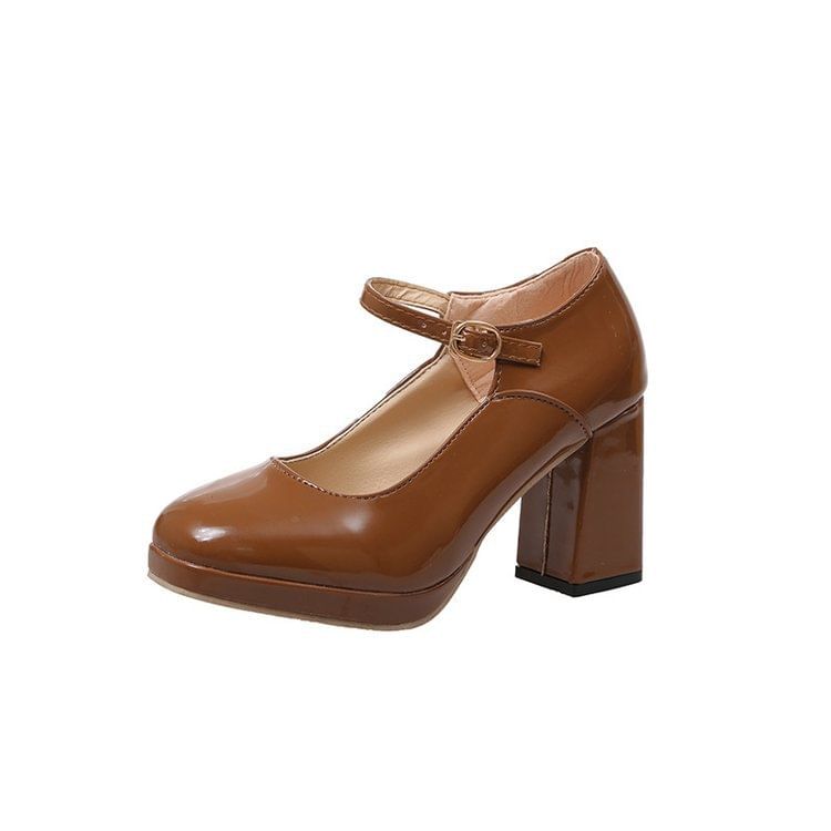 Platform Mary Heel Chunky Jane Pumps