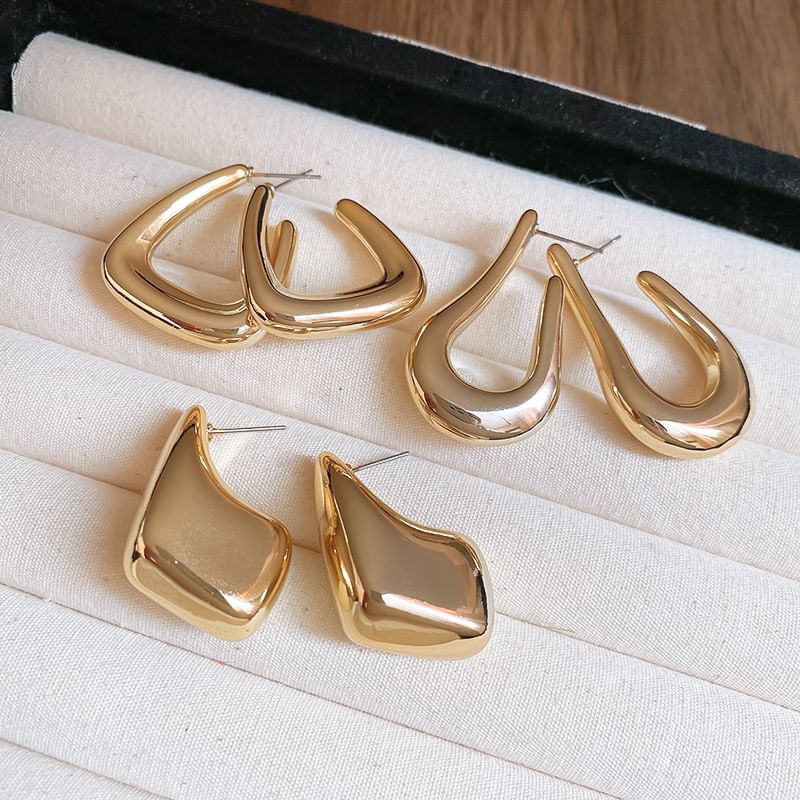 Alloy Geometric Hoop Earring
