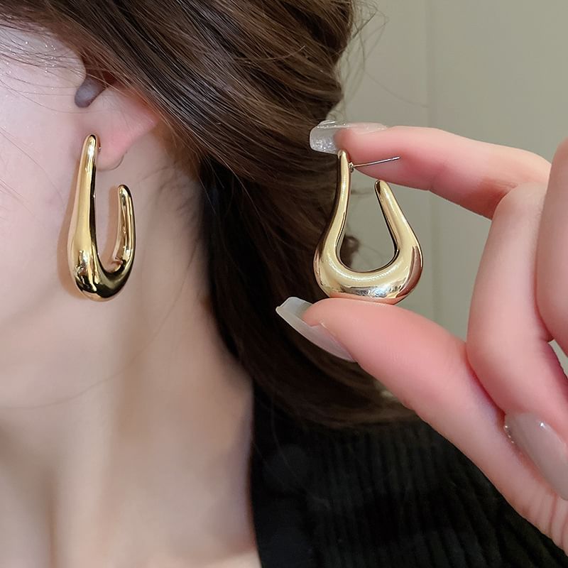 Alloy Geometric Hoop Earring