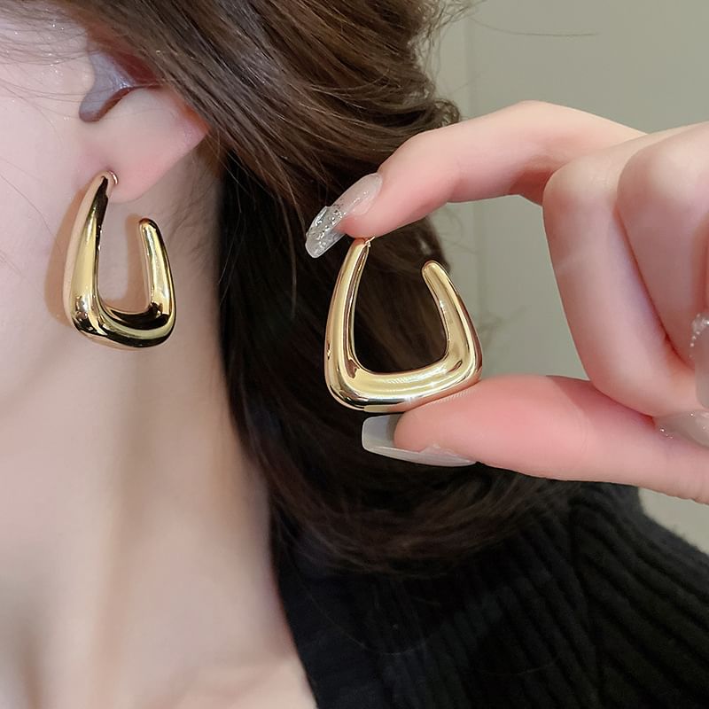 Alloy Geometric Hoop Earring