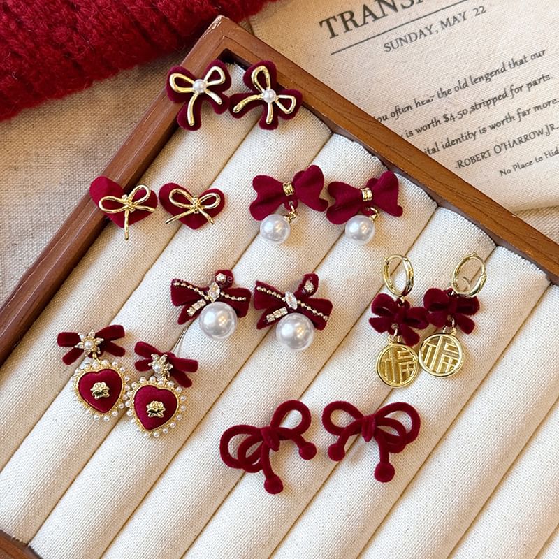 Dangle Stud Designs) / (Various Earring Drop Bow