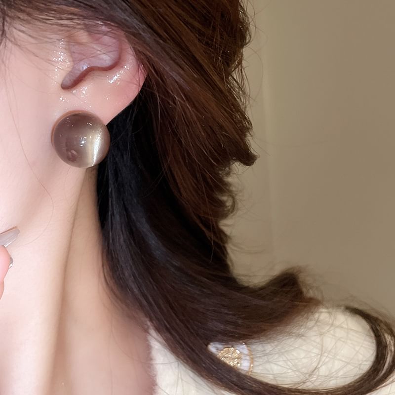 / Bead Heart Alloy Stud Earring