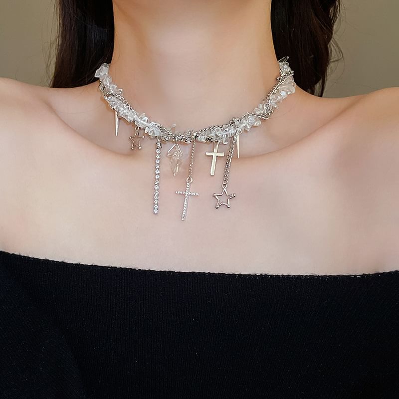 Pendant CZ Necklace Rhinestone