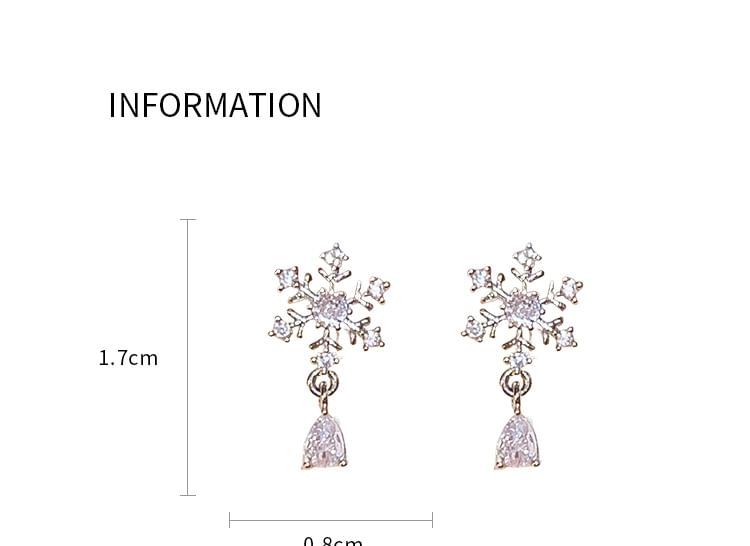CZ Earring Drop Snowflake