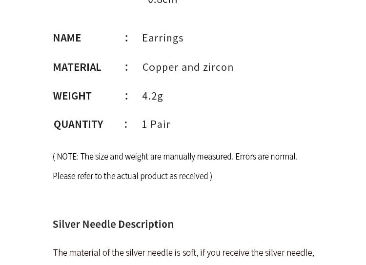 CZ Earring Drop Snowflake