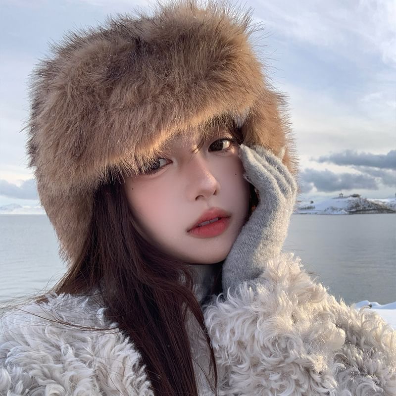 Hat Fluffy Trapper Plain