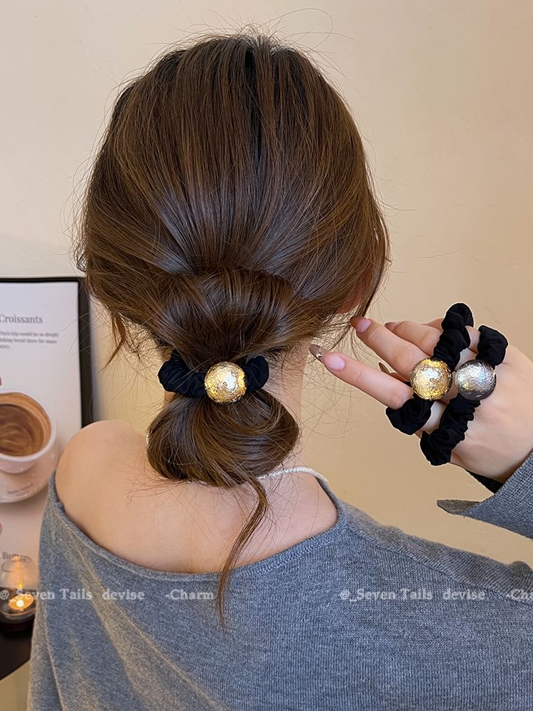 Bead Hair Velvet Tie
