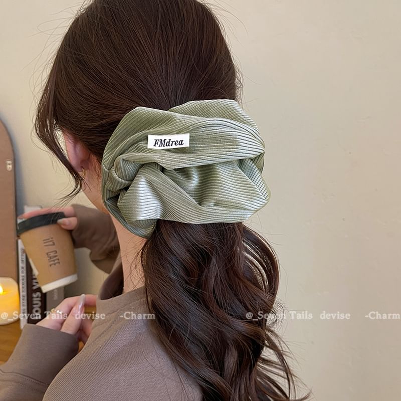 Scrunchie Label Striped Lettering