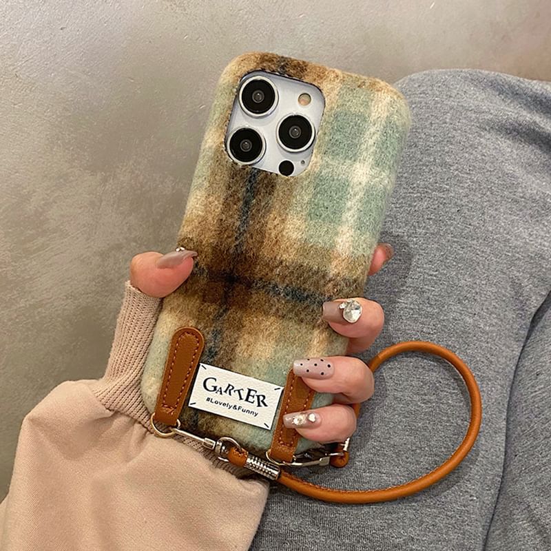 Strap Phone Case Plaid