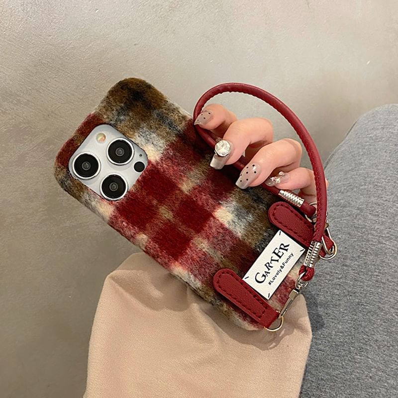 Strap Phone Case Plaid
