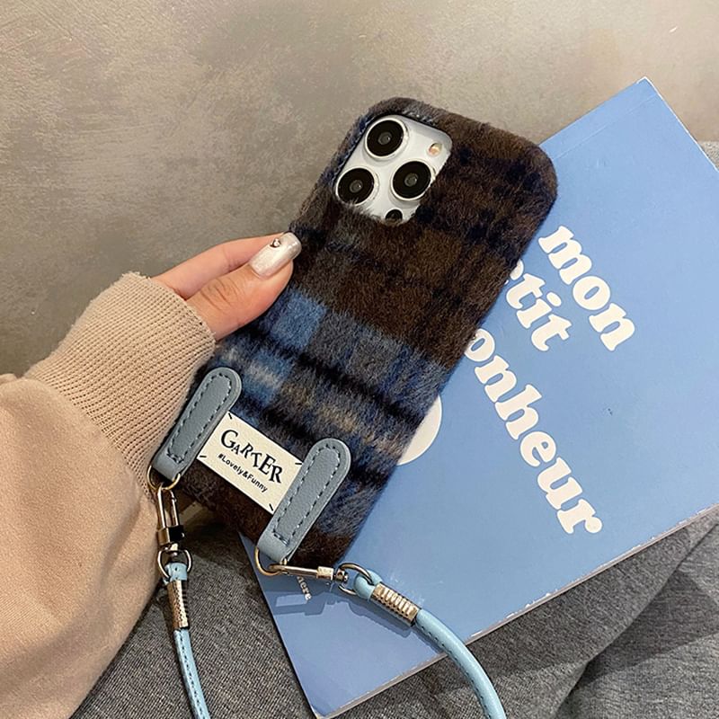 Strap Phone Case Plaid