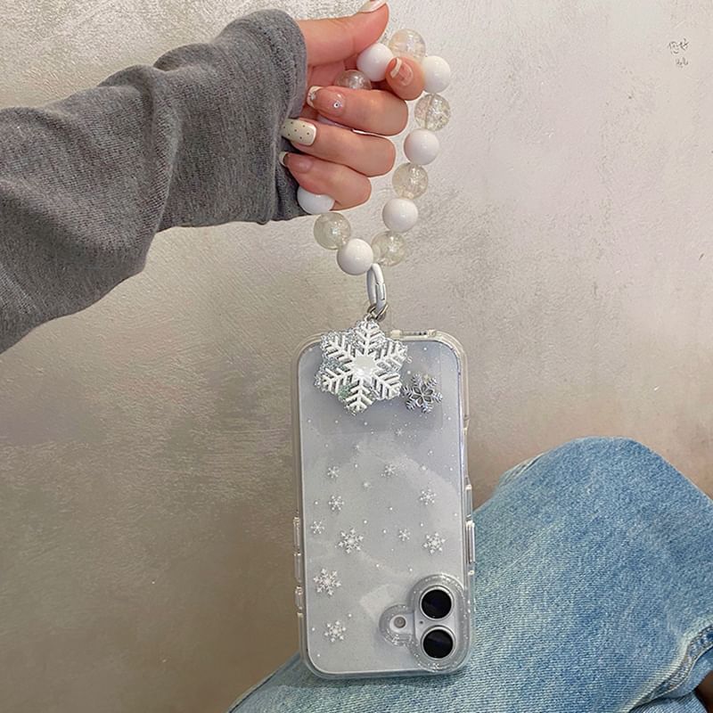 Snowflake Adhesive / Decoration Strap Phone Set Case