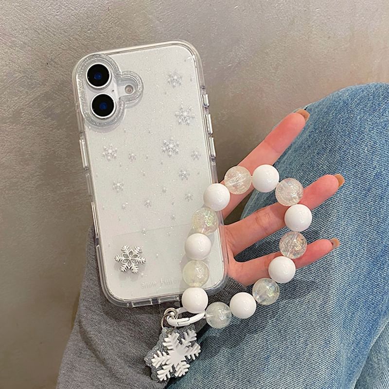 Snowflake Adhesive / Decoration Strap Phone Set Case