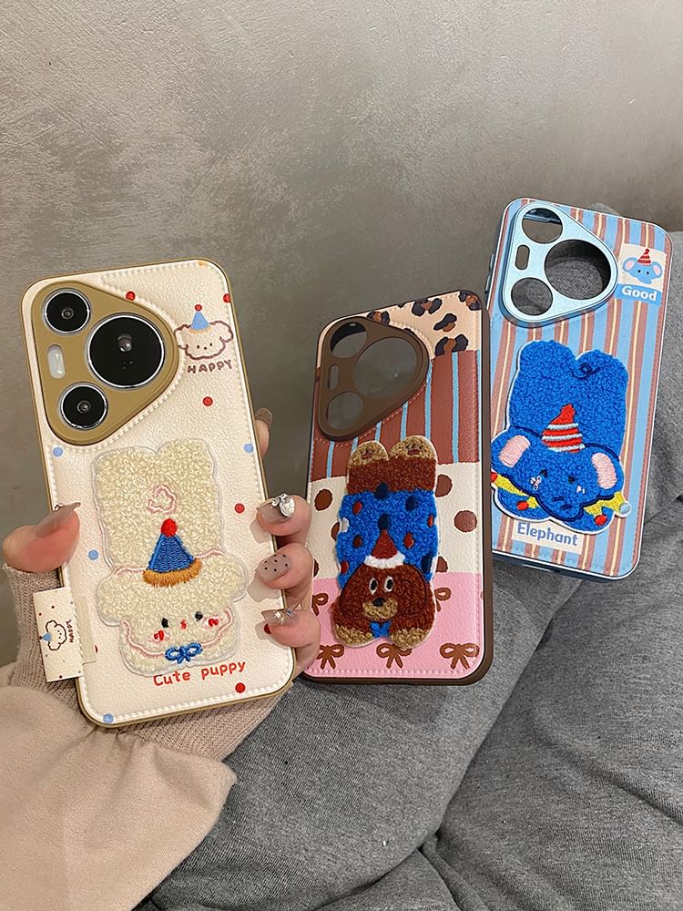 Phone Embroidered Dog Case