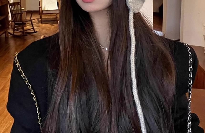 Trapper Knit Hat Pom