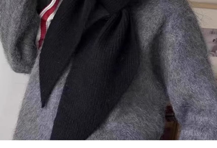 Knit Hooded Scarf Plain